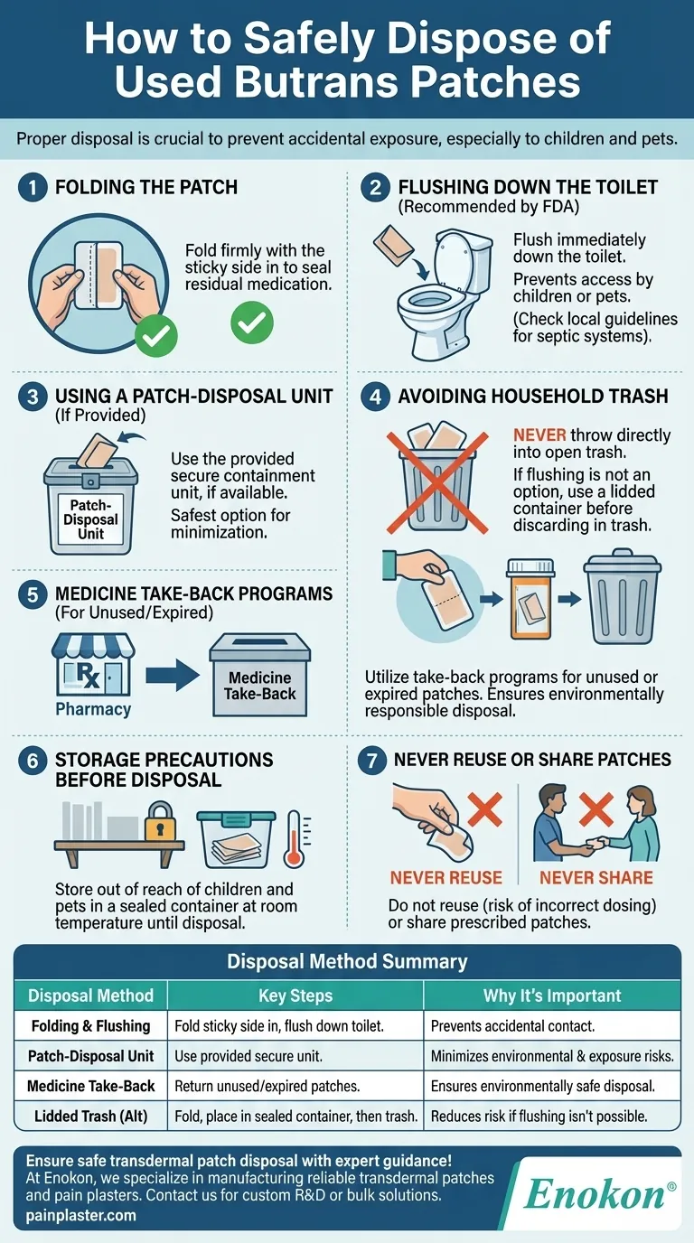 使用済みブトランスパッチはどのように廃棄すればよいですか？事故暴露を防ぐための安全な廃棄ガイド ビジュアルガイド