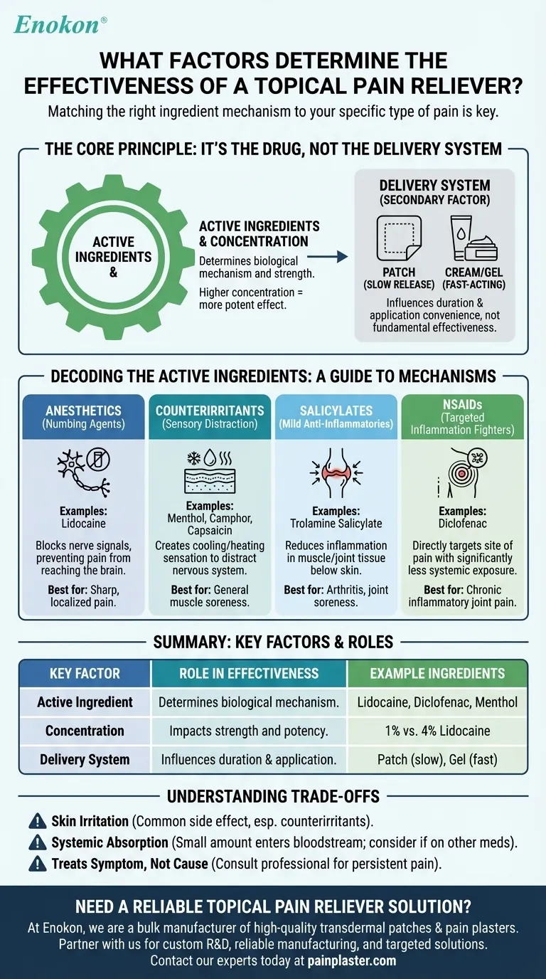 ما هي العوامل التي تحدد فعالية مسكنات الألم الموضعية؟رؤى أساسية للتحكم الأمثل في الألم دليل مرئي