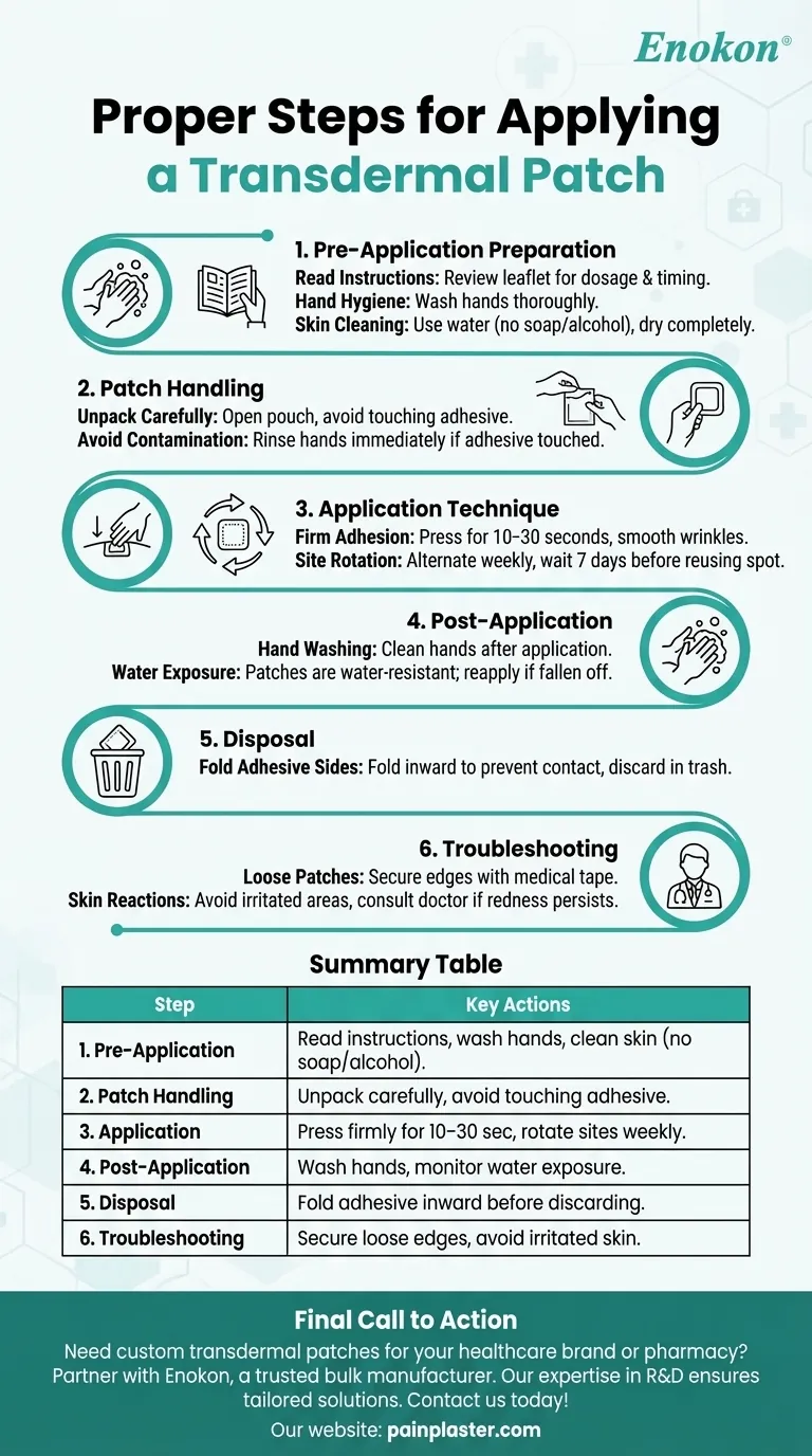 経皮吸収型パッチを貼るための適切な手順とは？安全で効果的な薬物送達のために ビジュアルガイド