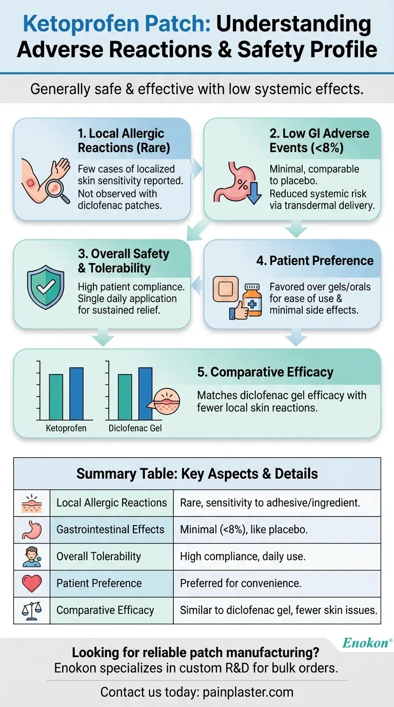 Были ли отмечены какие-либо побочные реакции при использовании кетопрофенового пластыря?Безопасность и преимущества Визуальное руководство