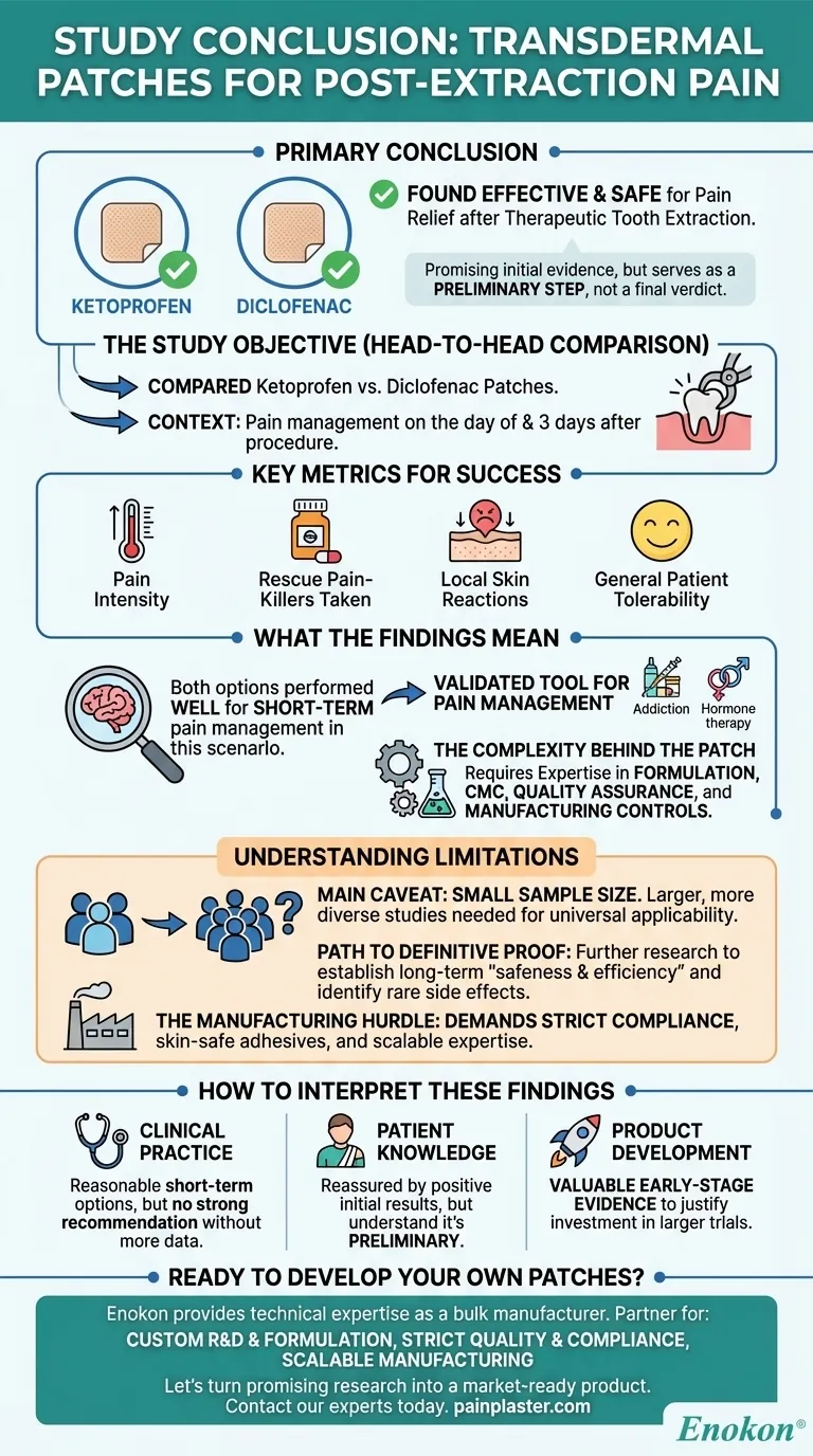 Quelle est la conclusion de l'étude concernant les patchs transdermiques ?Principales conclusions sur l'efficacité et la sécurité Guide Visuel