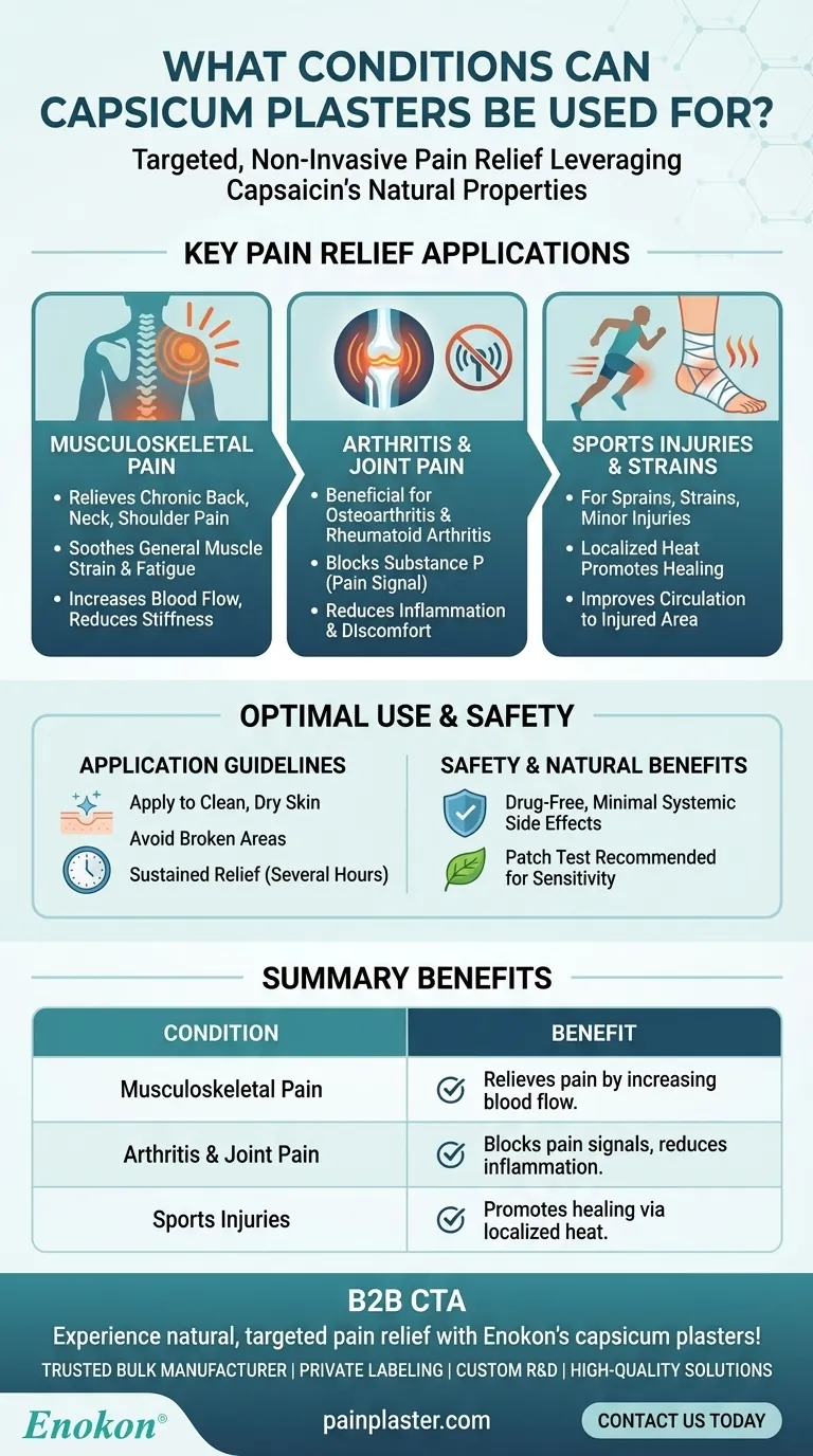 ما هي الحالات التي يمكن استخدام لصقات الفليفلة لها؟تخفيف الآلام الطبيعية للعضلات والمفاصل دليل مرئي