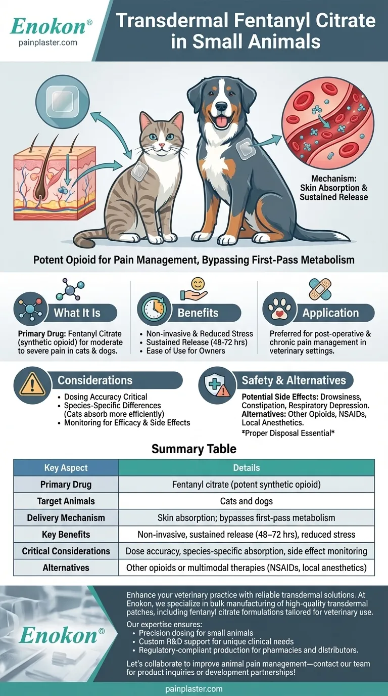 小動物への経皮投与について議論されている薬剤とは？動物用鎮痛薬クエン酸フェンタニル ビジュアルガイド