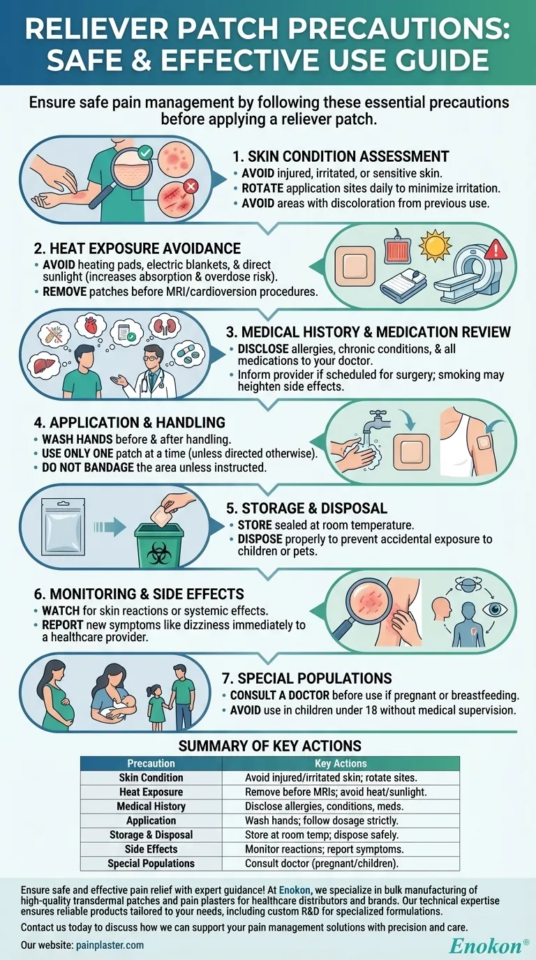 ما هي الاحتياطات التي يجب اتخاذها قبل وضع لاصقة ريليفير؟نصائح السلامة الأساسية لتخفيف الألم بفعالية دليل مرئي