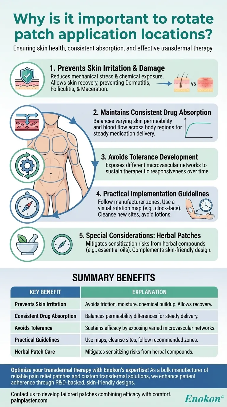 Porque é que é importante alternar os locais de aplicação dos pensos?Proteger a pele e maximizar o tratamento Guia Visual
