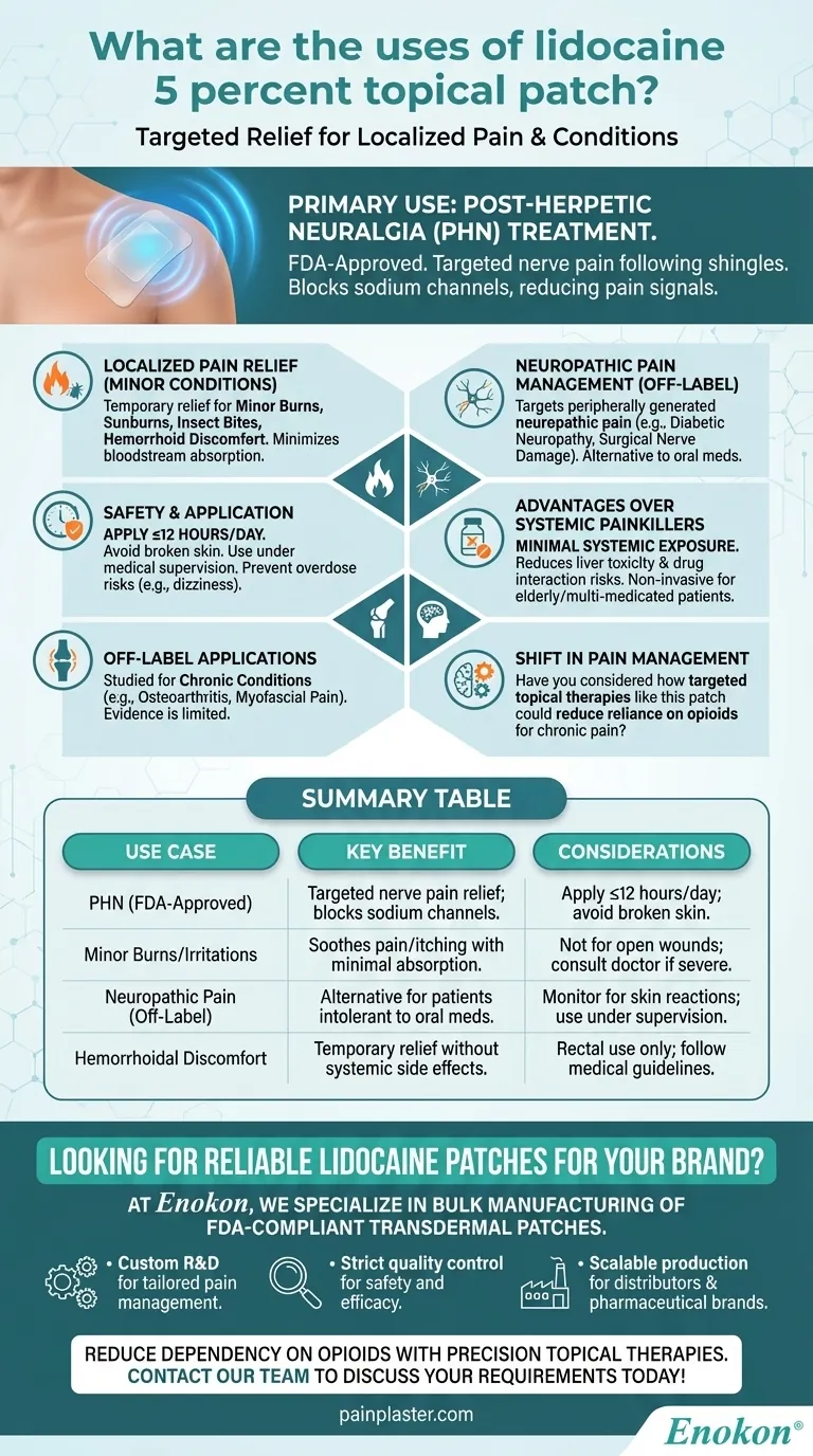 リドカイン5％外用パッチの用途は？全身的リスクのない標的疼痛緩和 ビジュアルガイド