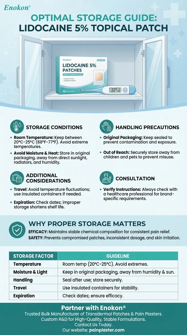 Como deve ser armazenado o adesivo tópico de lidocaína a 5 por cento?Garantir um alívio seguro e eficaz da dor Guia Visual