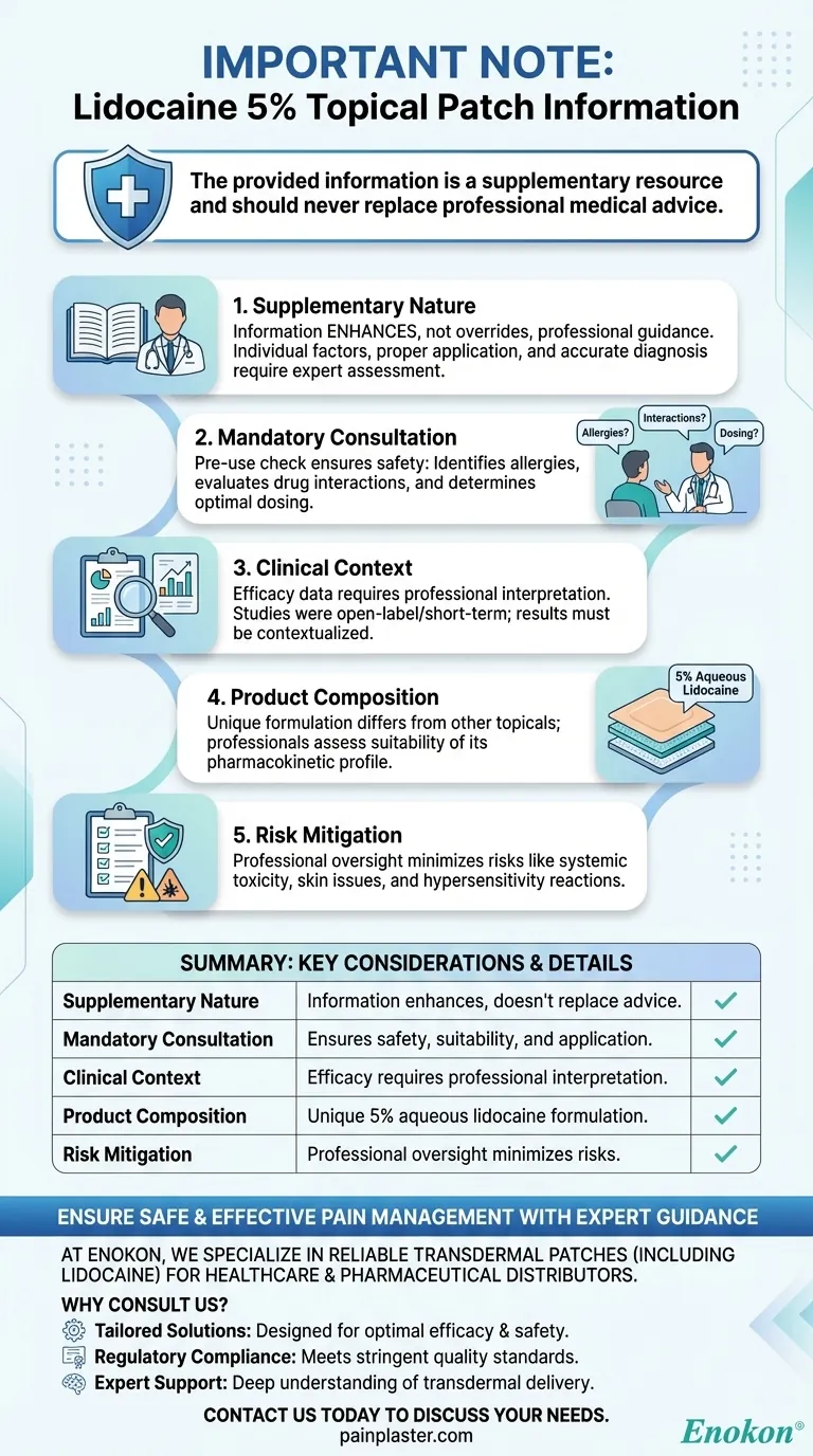 Was ist bei den Informationen über Lidocain 5 Prozent topisches Pflaster zu beachten? Visuelle Anleitung
