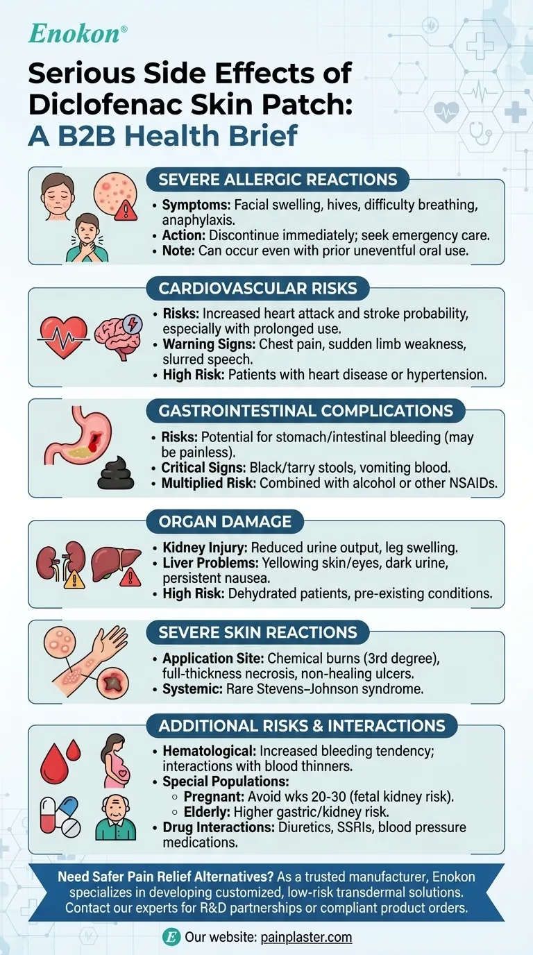 双氯芬酸皮肤贴有哪些严重副作用？风险与安全警示 图解指南