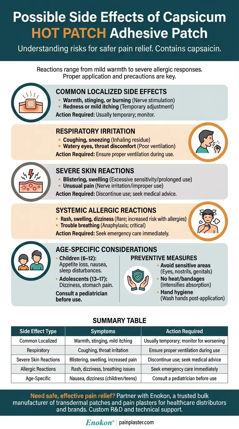 ما هي الآثار الجانبية المحتملة للاصقة الفليفلة اللاصقة الساخنة؟المخاطر ونصائح السلامة دليل مرئي
