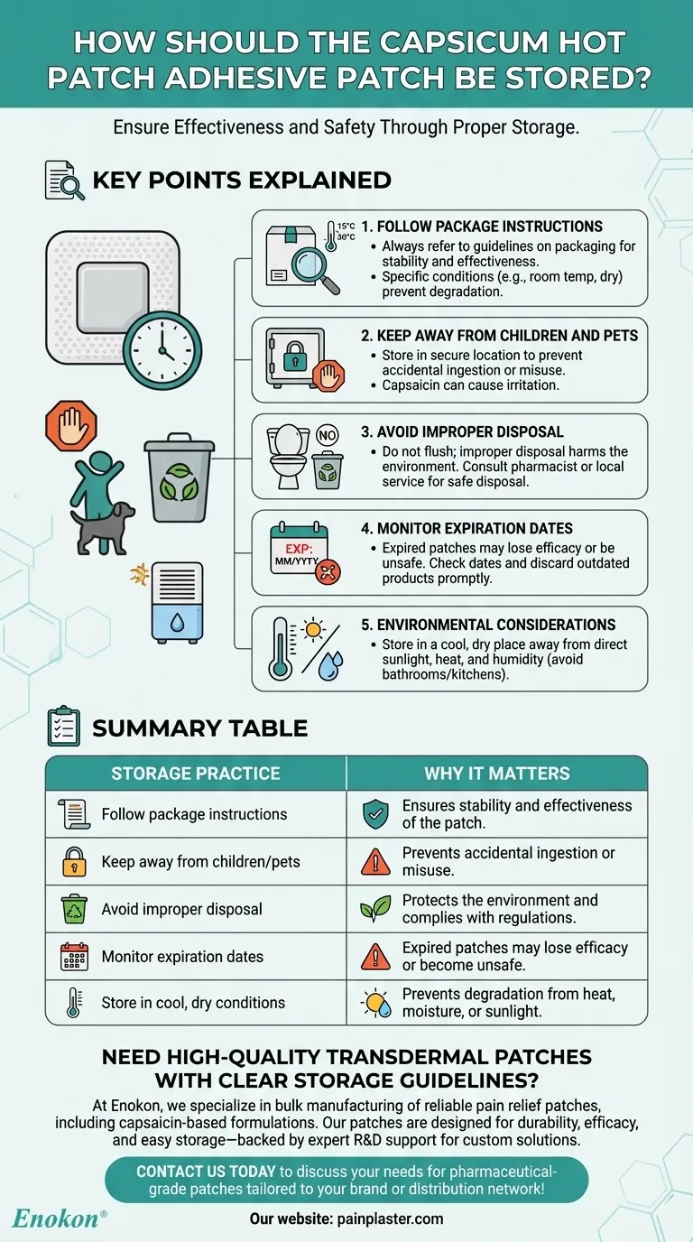 Como é que o penso adesivo Capsicum HOT PATCH deve ser armazenado?Melhores práticas para segurança e eficácia Guia Visual