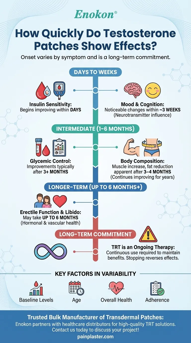 テストステロンパッチはどのくらい早く効果が現れるのか？タイムラインと効果の説明 ビジュアルガイド
