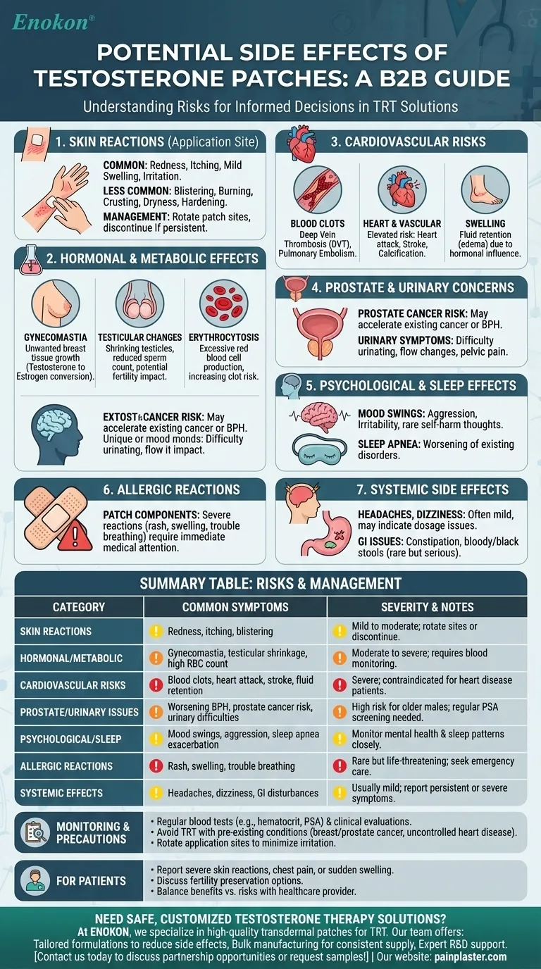 Quais são os potenciais efeitos secundários dos adesivos de testosterona?Guia de riscos e segurança Guia Visual