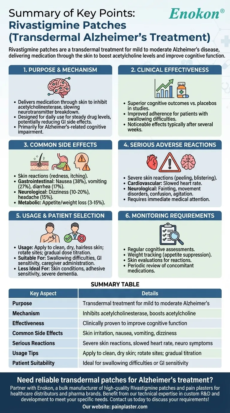 リバスチグミンパッチの要点まとめは？主な効果と留意点 ビジュアルガイド