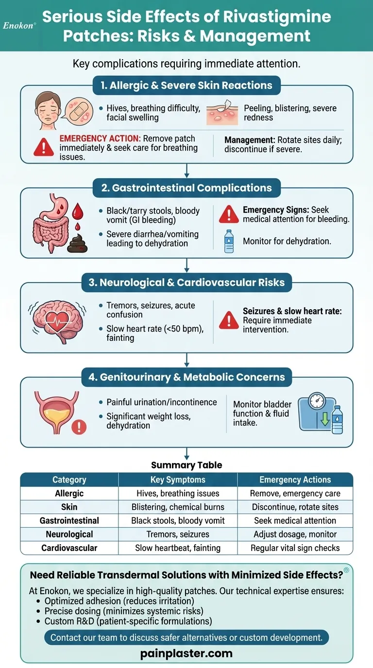 Quais são os efeitos secundários graves dos adesivos de rivastigmina?Riscos críticos e sinais de emergência Guia Visual