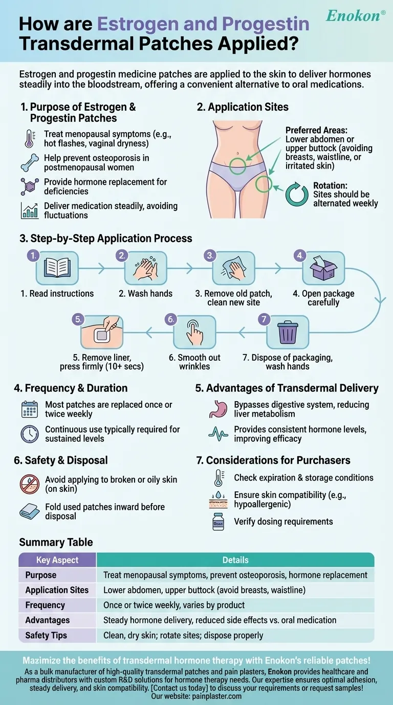 如何使用雌激素和孕激素透皮贴剂？激素疗法分步指南 图解指南