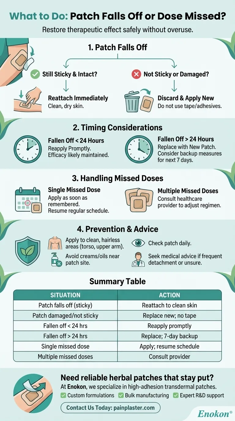 Что делать, если пластырь отвалился или пропущена доза?Быстрые исправления и советы по безопасности Визуальное руководство