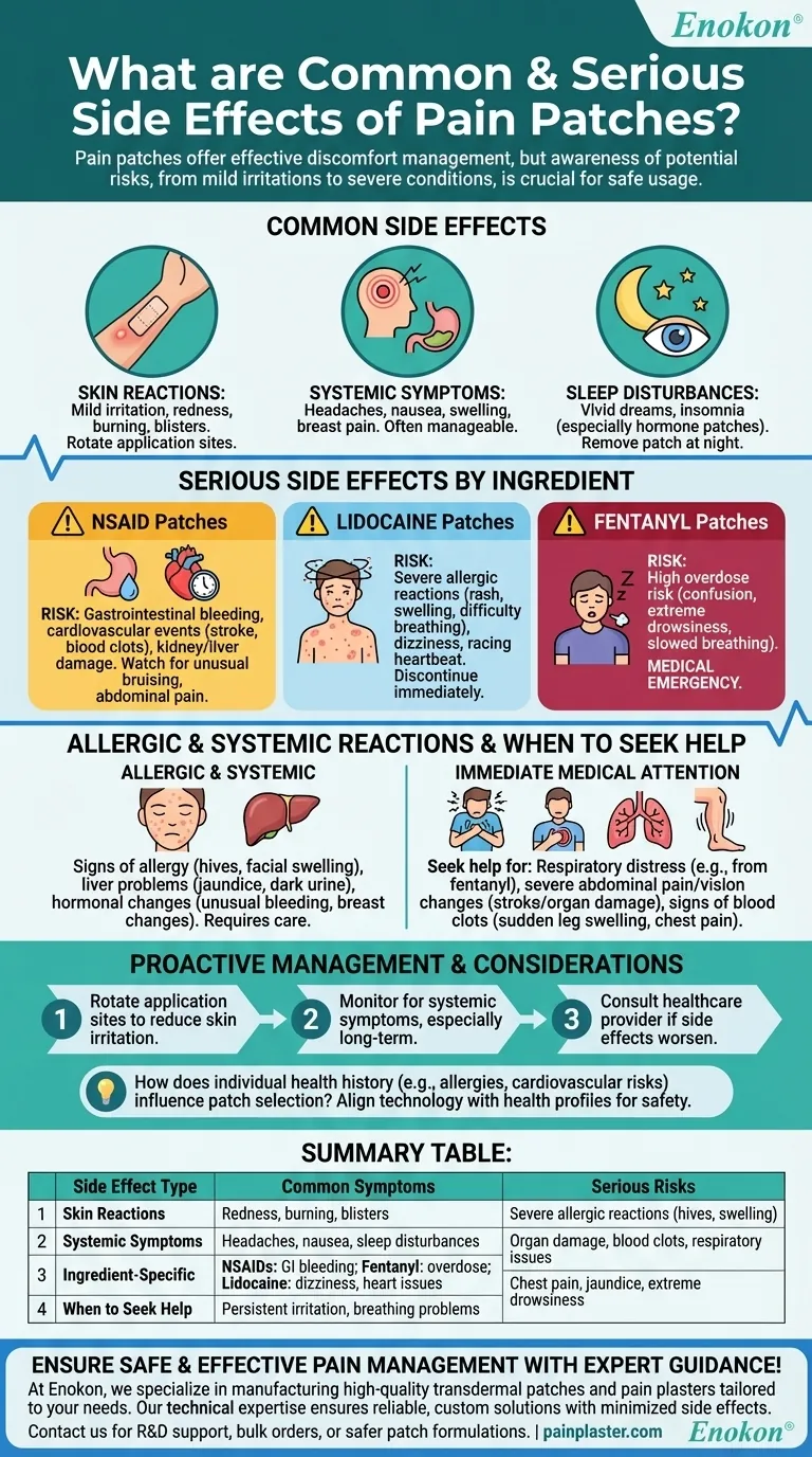 Quels sont les effets secondaires courants et graves de ces patchs ?Risques et conseils de sécurité Guide Visuel