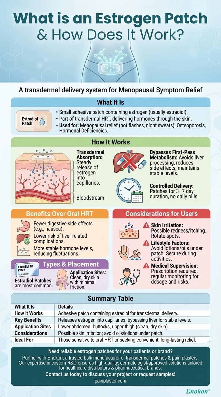 O que é um penso de estrogénio e como funciona?Um guia para a terapia hormonal transdérmica Guia Visual