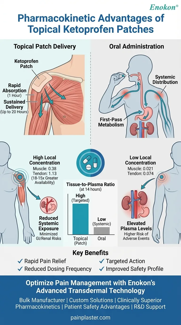 Que vantagens farmacocinéticas apresenta o cetoprofeno tópico?Alívio da dor direcionado com o mínimo de efeitos secundários Guia Visual