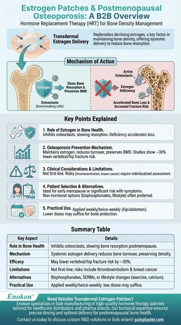 Como é que os adesivos de estrogénio ajudam na osteoporose pós-menopausa?Principais benefícios e informações clínicas Guia Visual