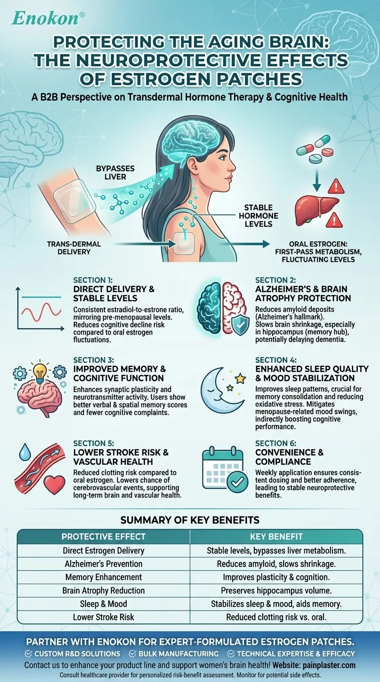 ¿Qué efectos protectores tienen los parches de estrógenos en el cerebro?Aumentan la memoria y reducen el riesgo de Alzheimer Guía Visual