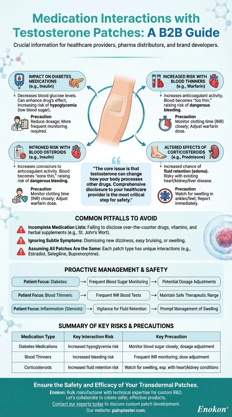 テストステロンパッチと相互作用する可能性のある薬は？主なリスクと安全性のヒント ビジュアルガイド