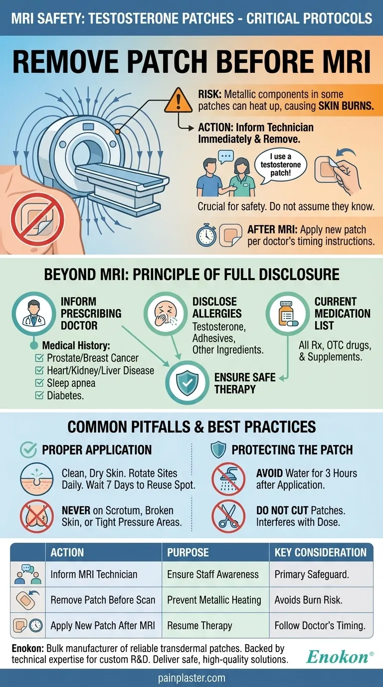 テストステロンパッチ使用中にMRIを受ける前に何をすべきか？MRIとパッチを安全に使用するために ビジュアルガイド