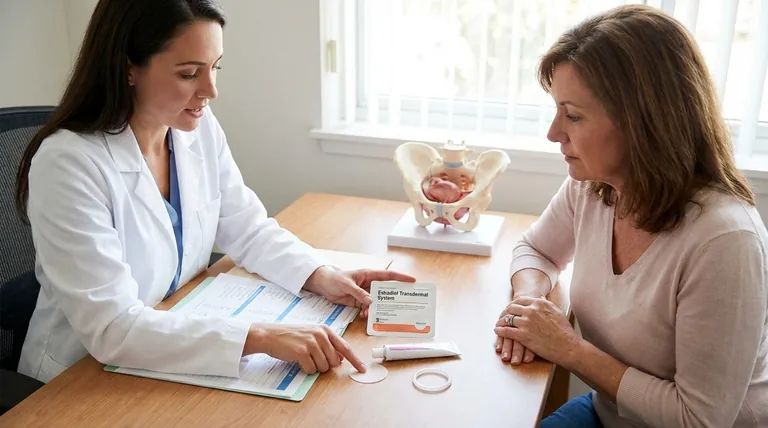 エストラジオール経皮吸収システムは、更年期障害による外陰・膣萎縮症に処方される場合、どのような使用制限がありますか?