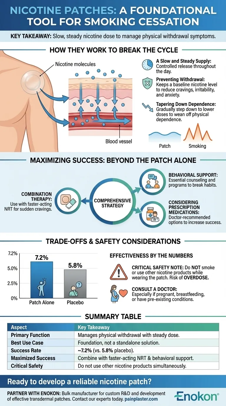 Qual é a principal conclusão sobre a utilização de adesivos de nicotina para deixar de fumar?Aumente o sucesso da sua cessação com NRT comprovada Guia Visual