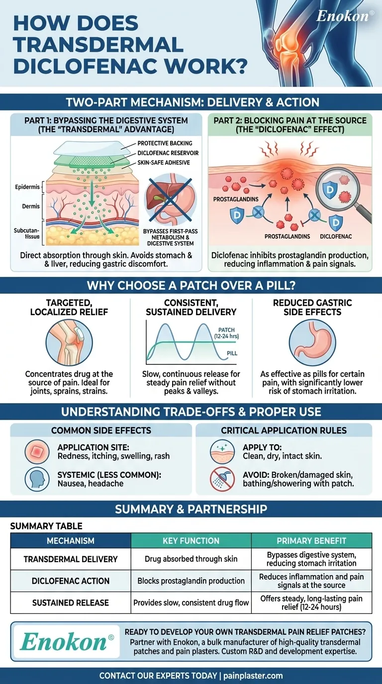 Como é que o diclofenac transdérmico funciona?Alívio da dor direcionado sem efeitos secundários sistémicos Guia Visual