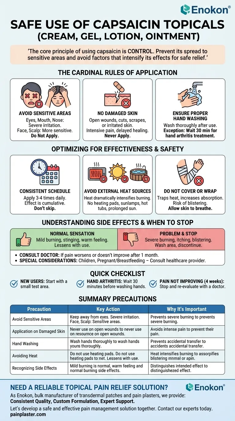 Welche Vorsichtsmaßnahmen sind bei der Anwendung von Capsaicin-Topika zu beachten?Tipps zur sicheren Anwendung Visuelle Anleitung