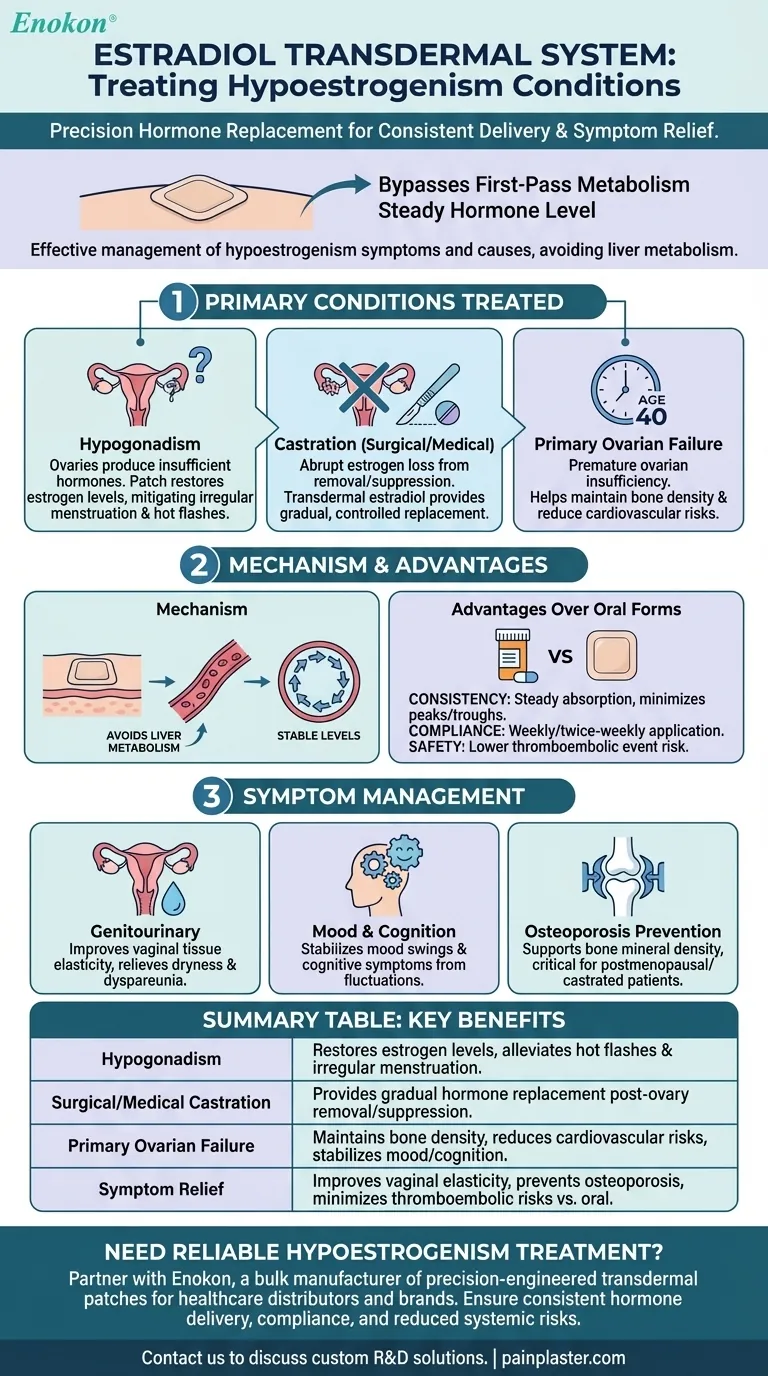 Welche Erkrankungen im Zusammenhang mit Hypoöstrogenismus können mit dem transdermalen Estradiol-System behandelt werden? Visuelle Anleitung