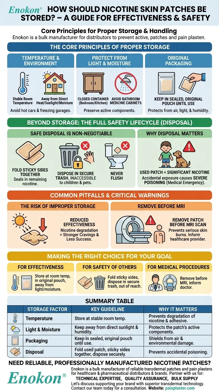 كيف يجب تخزين لاصقات النيكوتين الجلدية؟نصائح أساسية للسلامة والفعالية دليل مرئي
