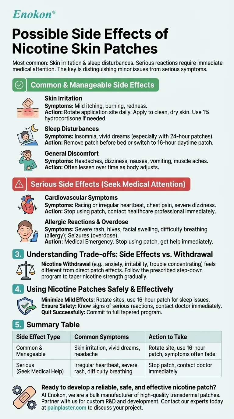 ما هي الآثار الجانبية المحتملة للاصقات النيكوتين الجلدية؟إدارة المخاطر من أجل الإقلاع الآمن عن التدخين دليل مرئي