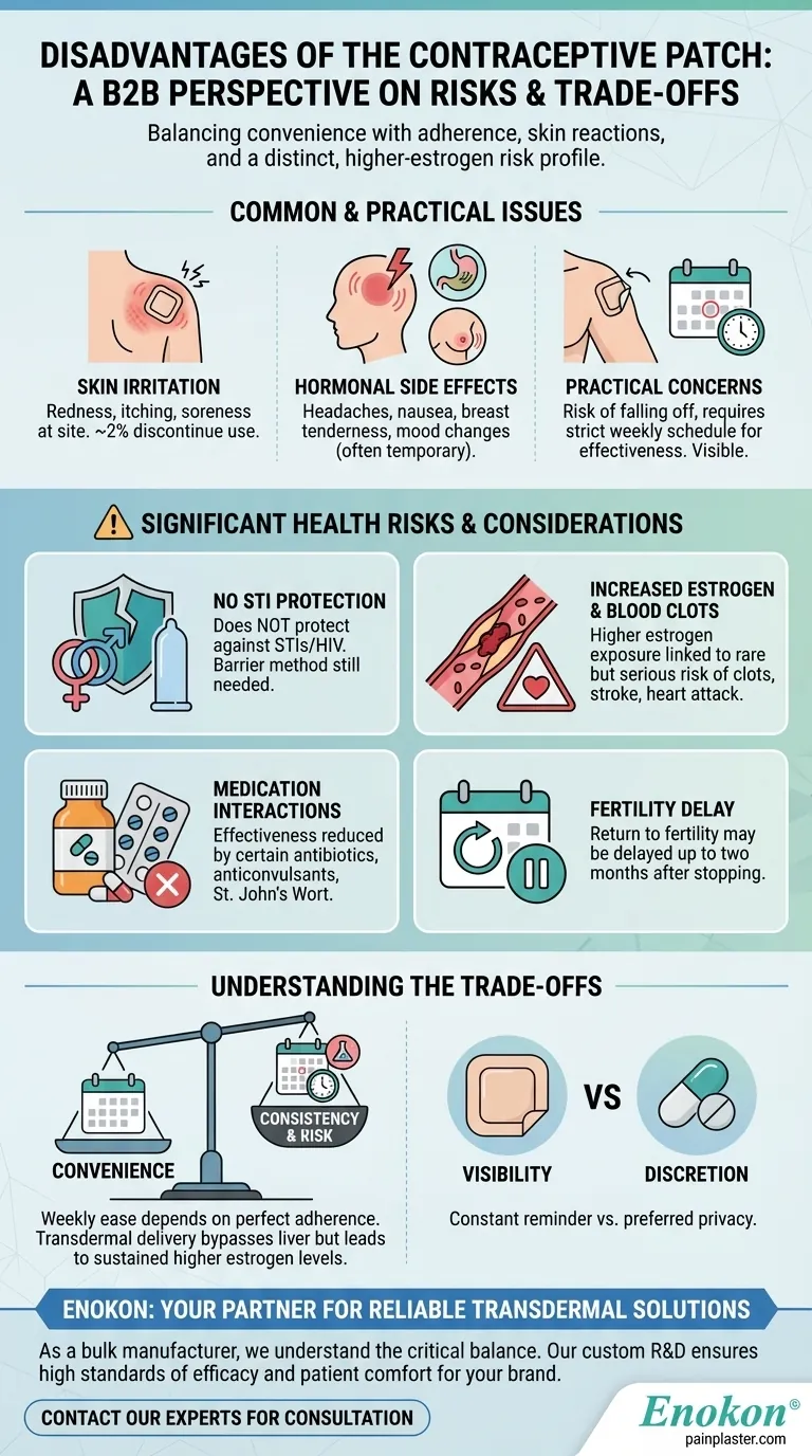避妊パッチのデメリットとは？考慮すべき主なリスクと限界 ビジュアルガイド