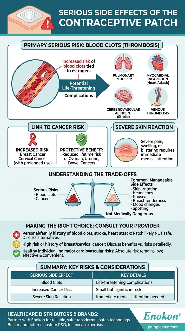 ما الآثار الجانبية الخطيرة المرتبطة بلصقة منع الحمل؟المخاطر ورؤى السلامة دليل مرئي