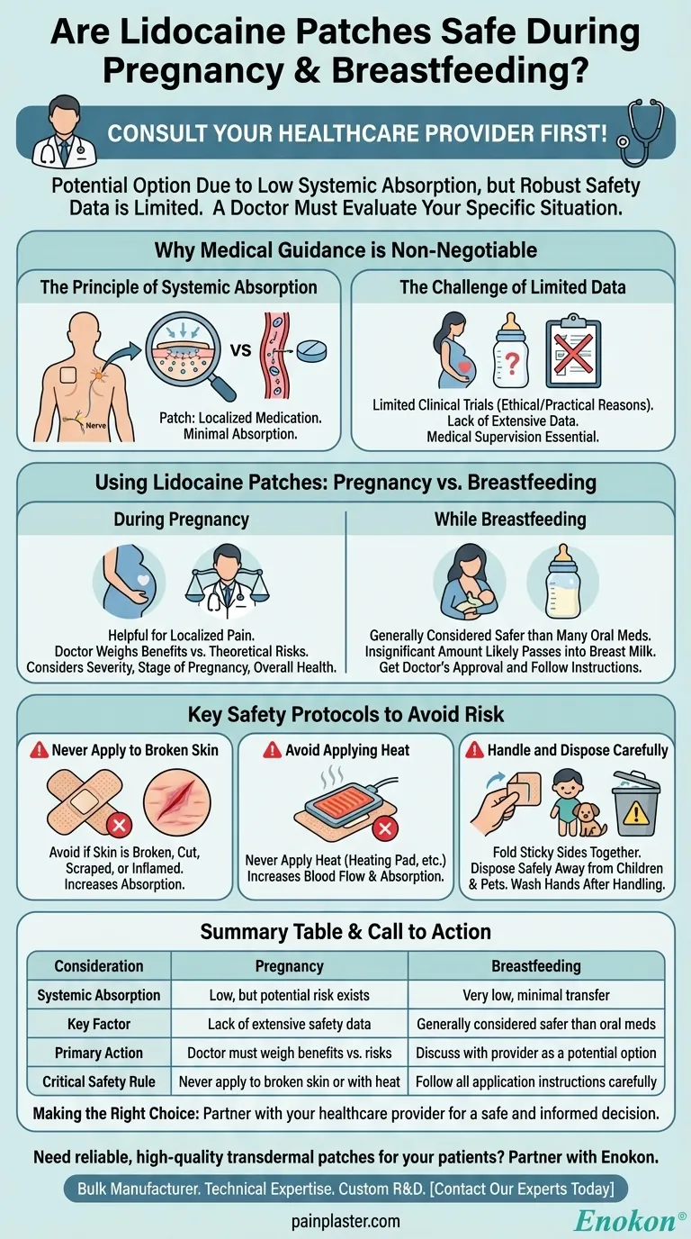 Os pensos de lidocaína são seguros durante a gravidez ou a amamentação?Diretrizes de segurança dos especialistas Guia Visual