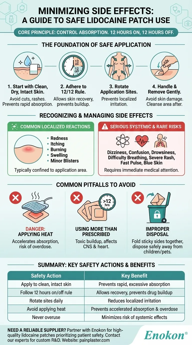 リドカインパッチによる副作用のリスクを最小限に抑えるには？安全な適用とモニタリングのヒント ビジュアルガイド
