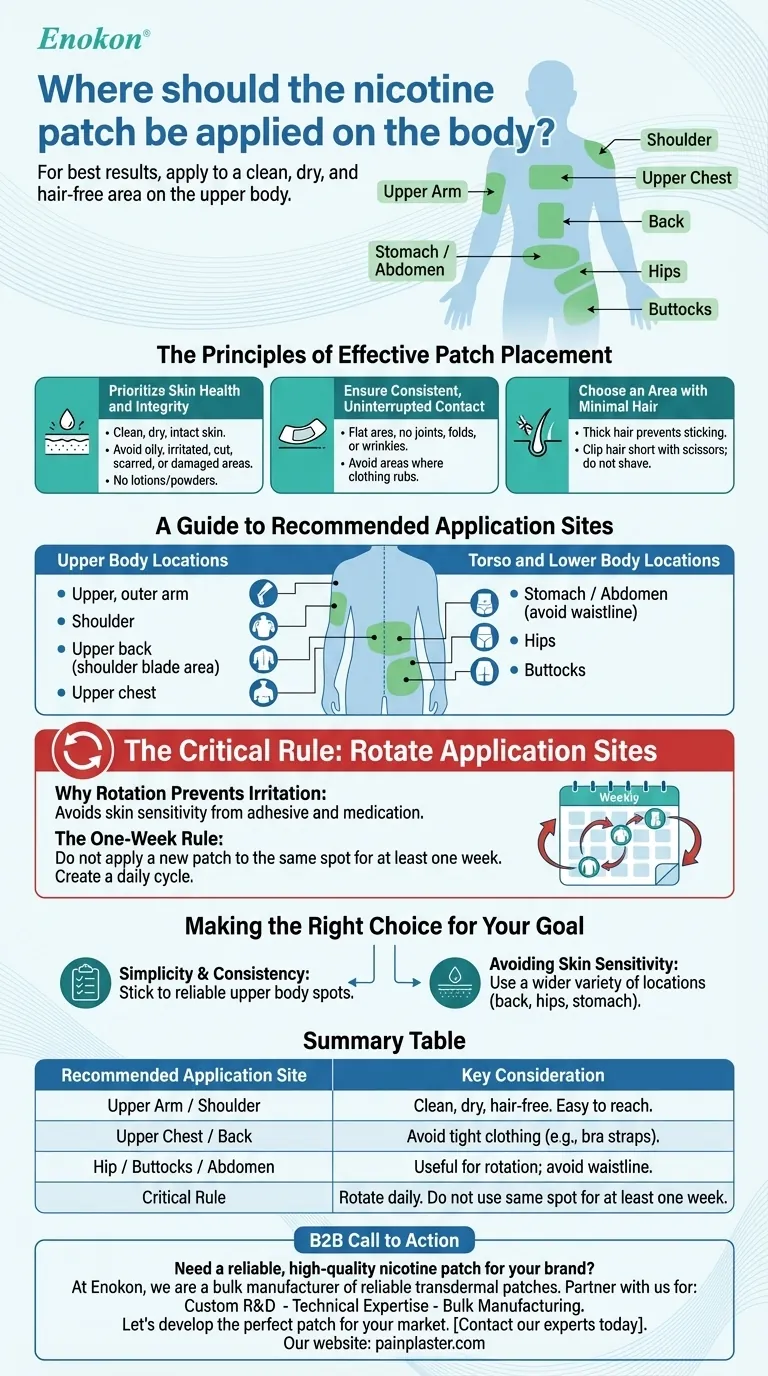 Onde é que o adesivo de nicotina deve ser aplicado no corpo?Otimizar a colocação para uma eficácia máxima Guia Visual