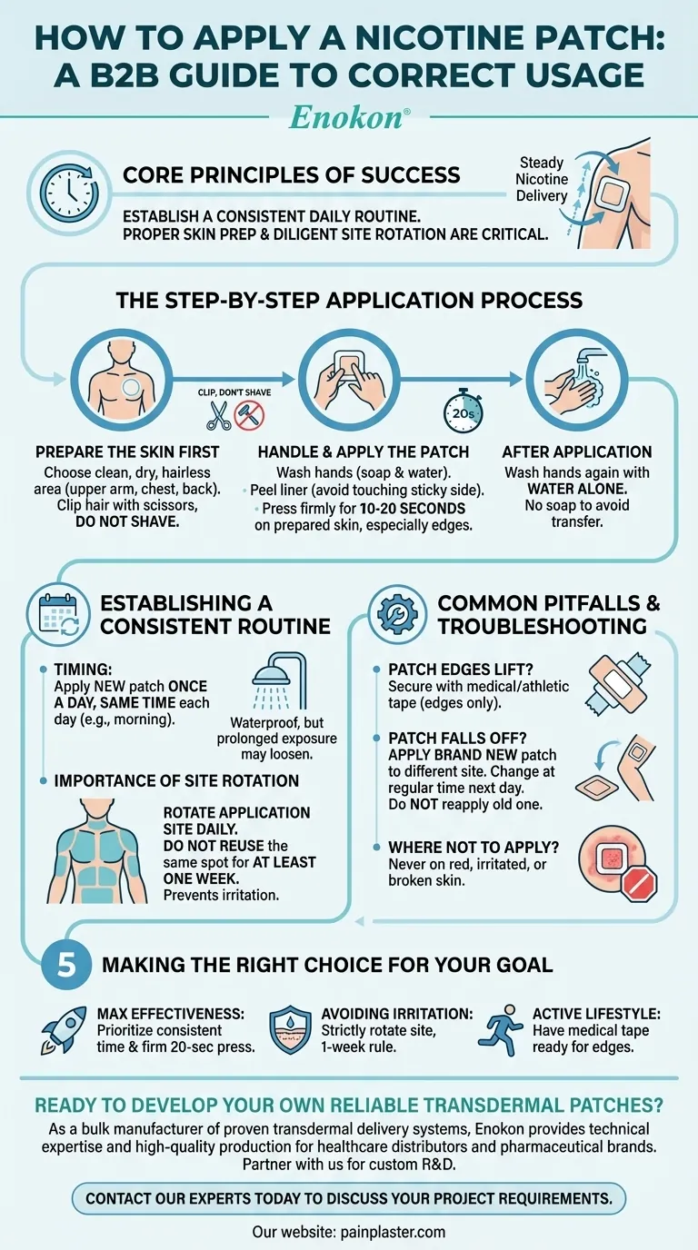 ニコチンパッチはどのように貼るべきか？最適な結果を得るためのステップバイステップガイド ビジュアルガイド