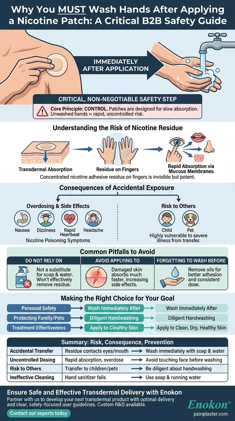 Porque é que é importante lavar as mãos depois de aplicar um penso de nicotina?Dicas de segurança para evitar a exposição Guia Visual