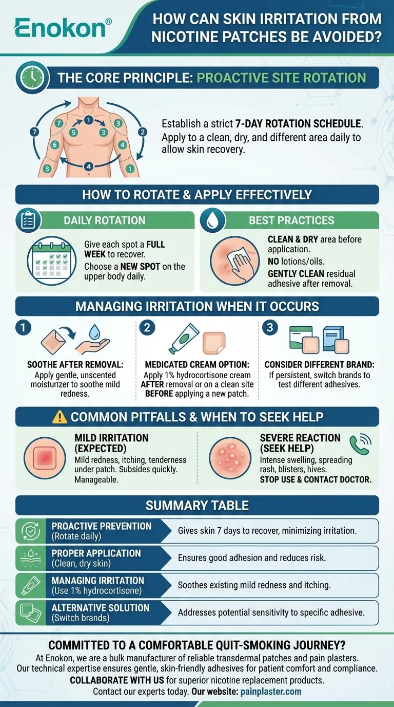 How can skin irritation from nicotine patches be avoided? A Proactive Guide to Site Rotation Visual Guide