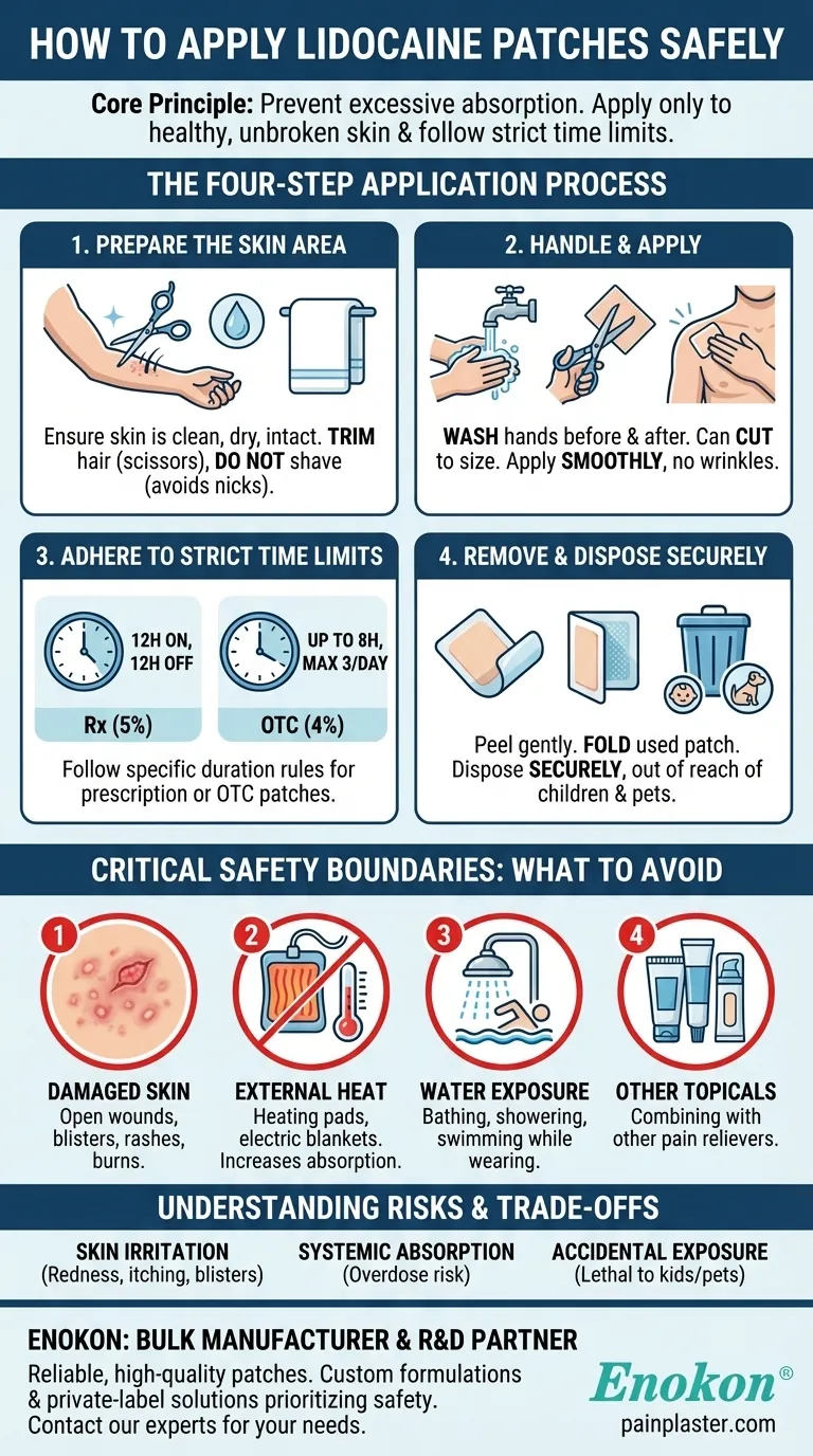 How should lidocaine patches be applied safely? A 4-Step Guide for Maximum Relief & Safety Visual Guide