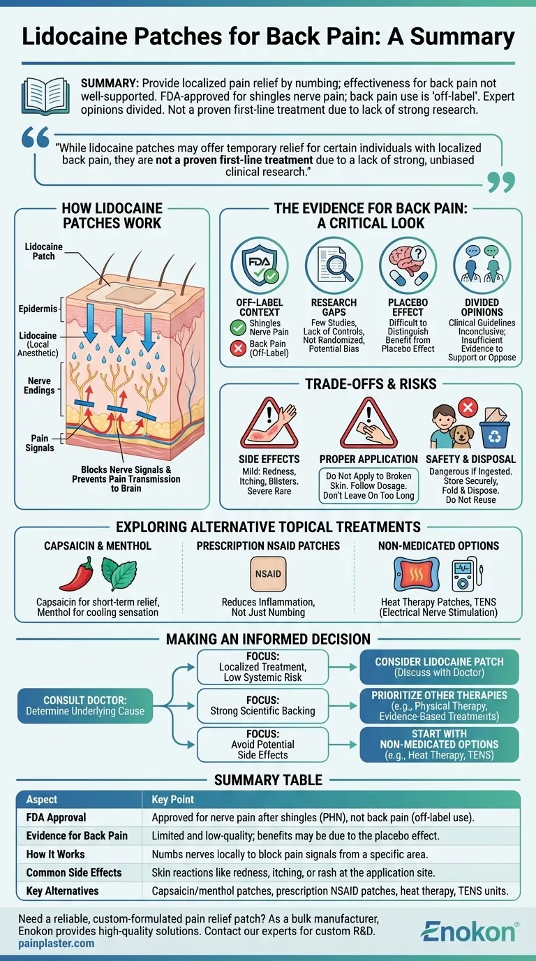 腰痛のためのリドカインパッチに関する重要なポイントの要約とは？痛み緩和のための重要な洞察 ビジュアルガイド