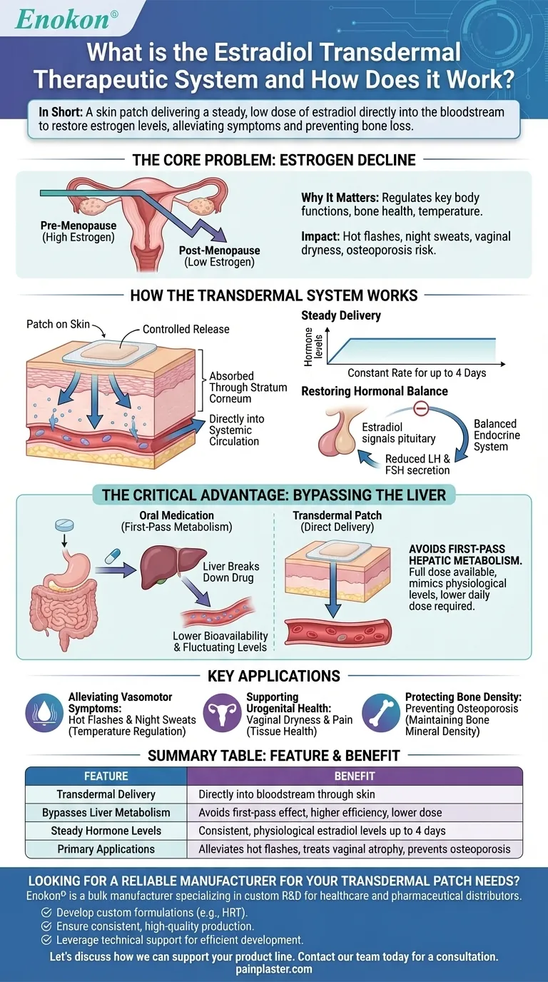 O que é o sistema terapêutico transdérmico de estradiol e como funciona?| Terapia de substituição hormonal explicada Guia Visual