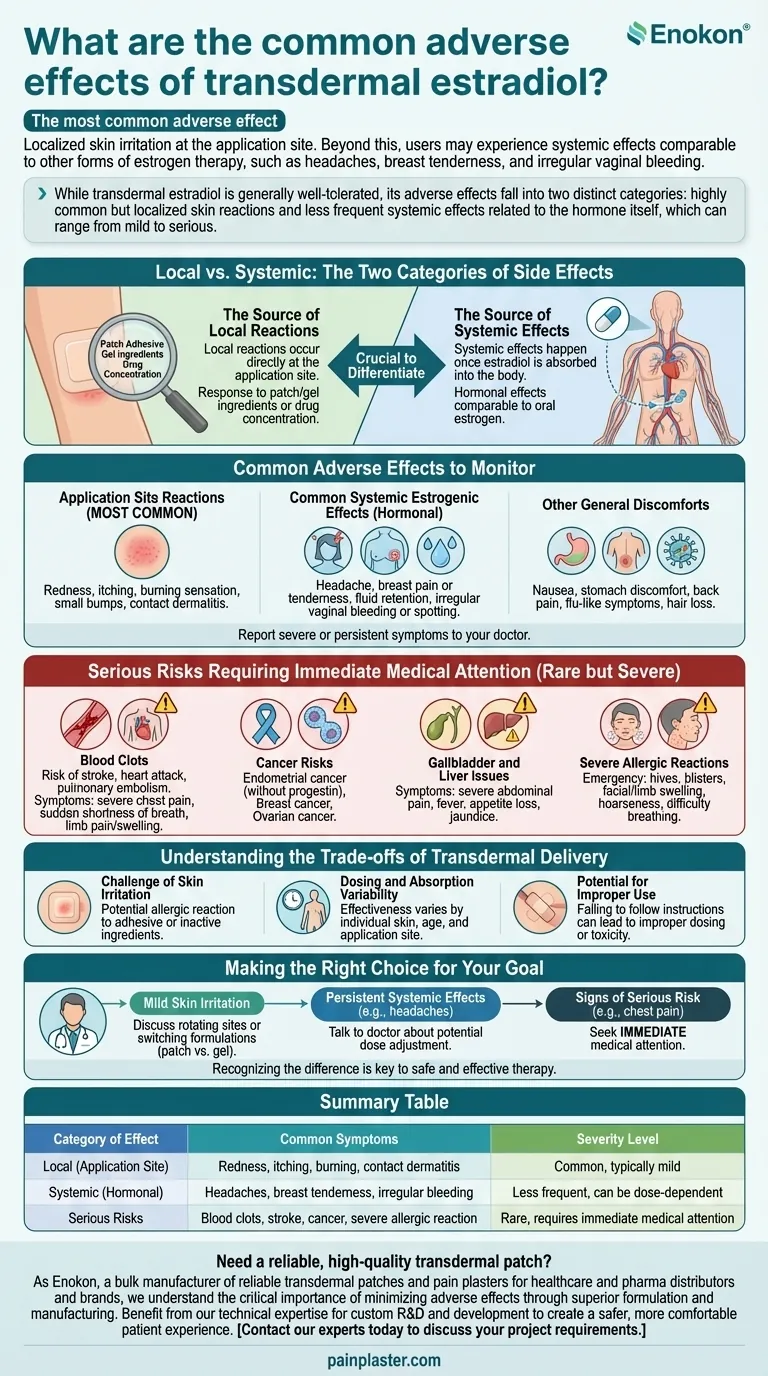 経皮吸収型エストラジオールの一般的な副作用とは？リスクと安全性ガイド ビジュアルガイド