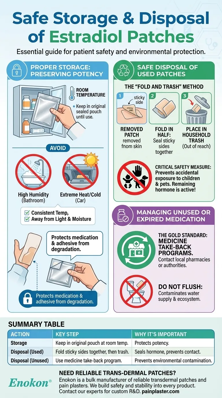 エストラジオール・パッチはどのように保管・廃棄すべきか？安全性と環境に関する重要なヒント ビジュアルガイド