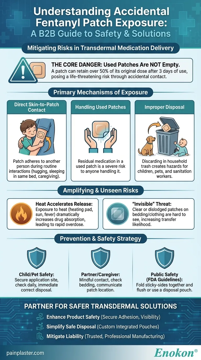 Como pode ocorrer uma exposição acidental a pensos de fentanilo?Proteger os entes queridos dos riscos ocultos Guia Visual