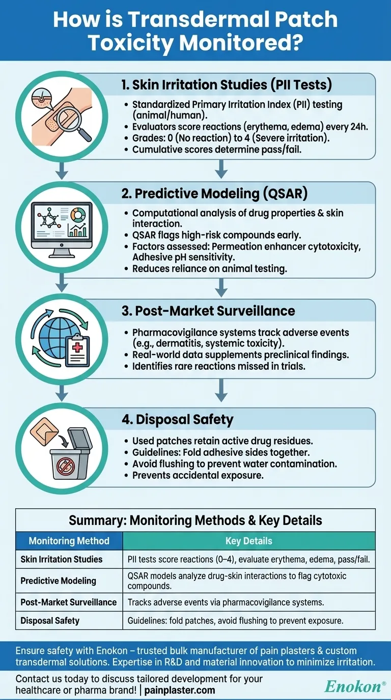 経皮パッチの毒性はどのようにモニターされるか？ラボから廃棄までの安全性の確保 ビジュアルガイド